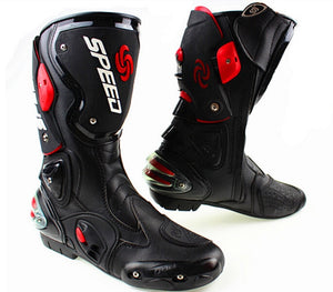 Microfiber Leather Motorcycle Boots Men's Speed Racing Dirt Bike Boots