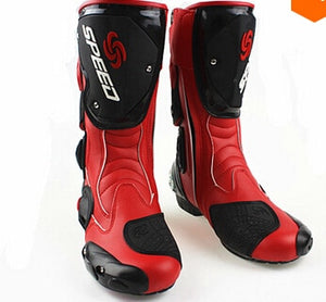 Microfiber Leather Motorcycle Boots Men's Speed Racing Dirt Bike Boots