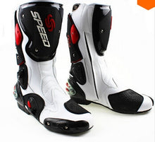 Load image into Gallery viewer, Microfiber Leather Motorcycle Boots Men&#39;s Speed Racing Dirt Bike Boots