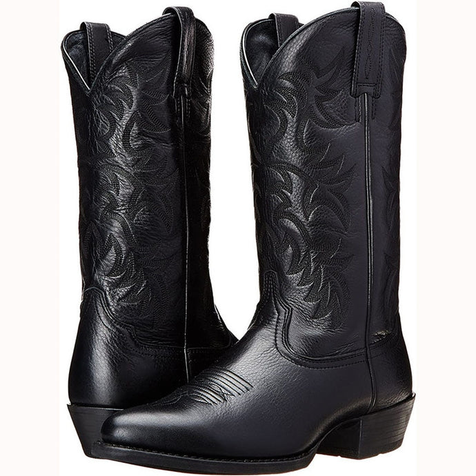 Men Boot 2021 Mid Calf Western Cowboy Motorcycle Boots