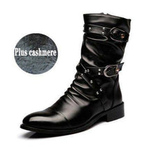 Load image into Gallery viewer, High Quality Men Leather Boots Men Basic Locomotive Boots Black